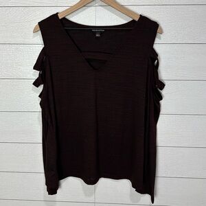 Rock & Republic Maroon and Black Top Size XXL